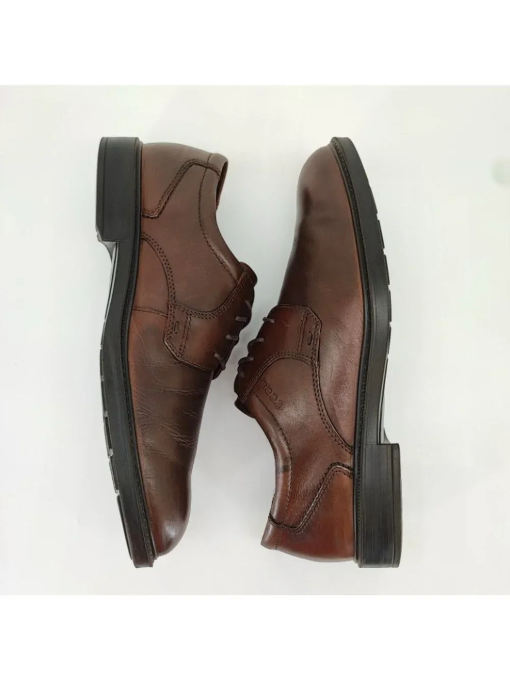 ECCO Helsinki 2 Men's Size 12 US Brown Leather Derby Dress Shoes Oxfords